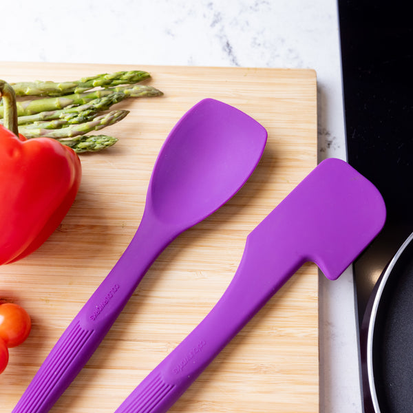 Colourworks Purple Silicone Spatula with Bowl Rest image 6