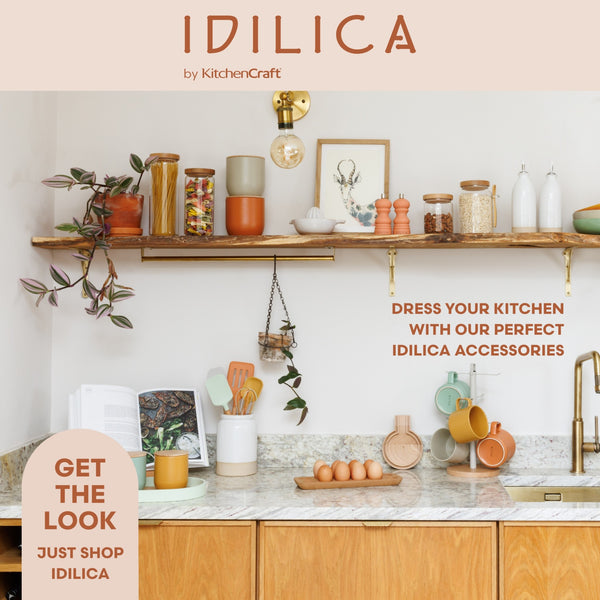Idilica 3pc Set of Yellow Kitchen Canisters with Beechwood Lid image 8