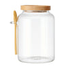 KitchenCraft Idilica Glass Storage Jar with Beechwood Lid and Bamboo Spoon, 1200ml image 1