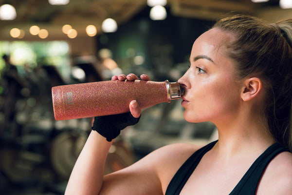 BUILT 500ml Double Walled Stainless Steel Water Bottle Rose Gold Glitter image 2