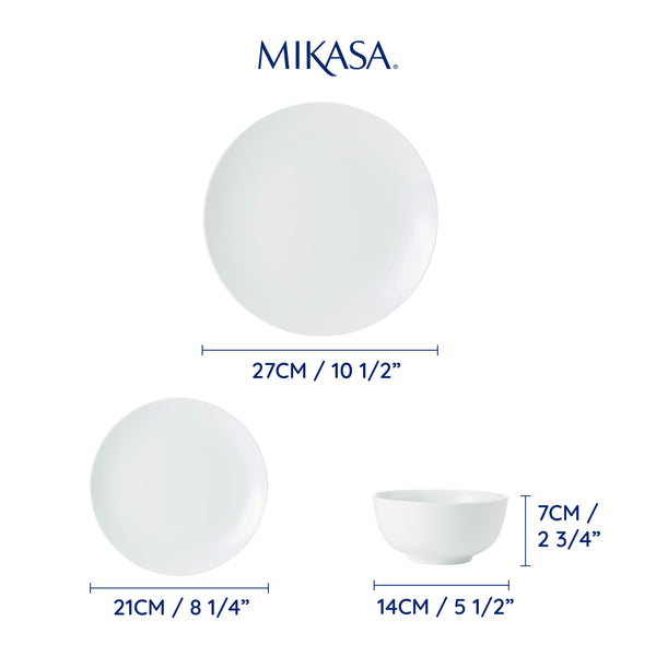 Mikasa Chalk 12-Piece Porcelain Dinner Set, White image 8