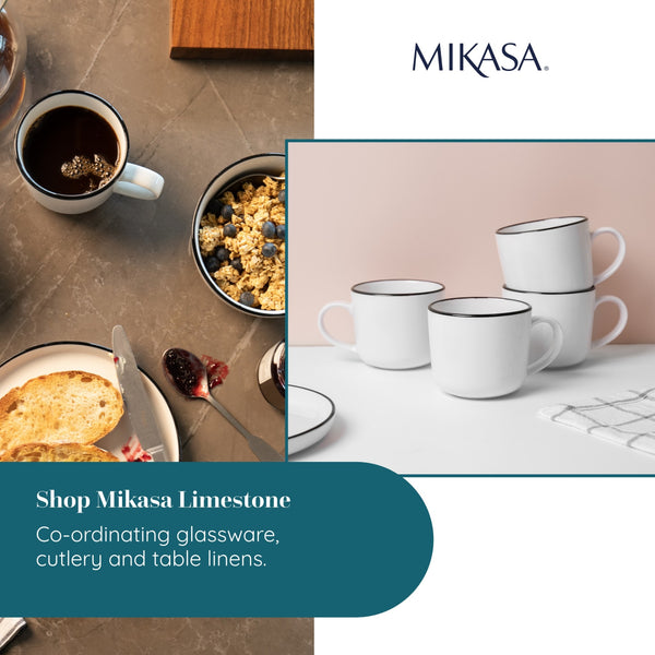 Mikasa Limestone Porcelain Mugs, Set of 4, 360ml, White image 12