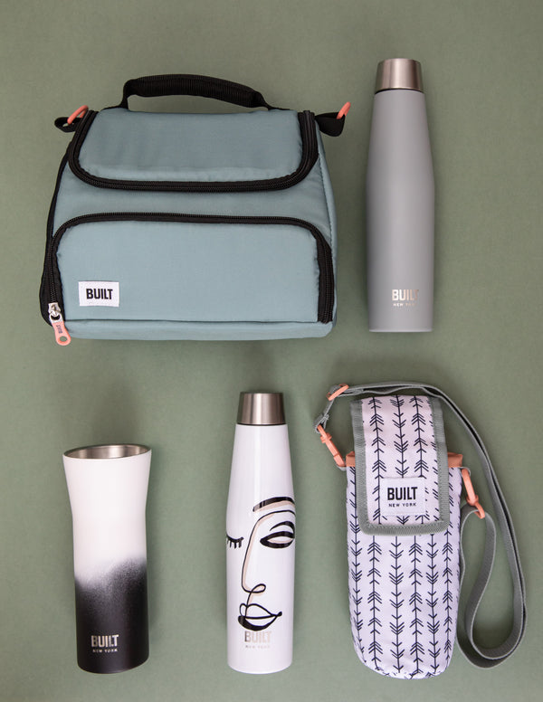 BUILT Insulated Bottle Bag with Shoulder Strap and Food-Safe Thermal Lining - White image 7