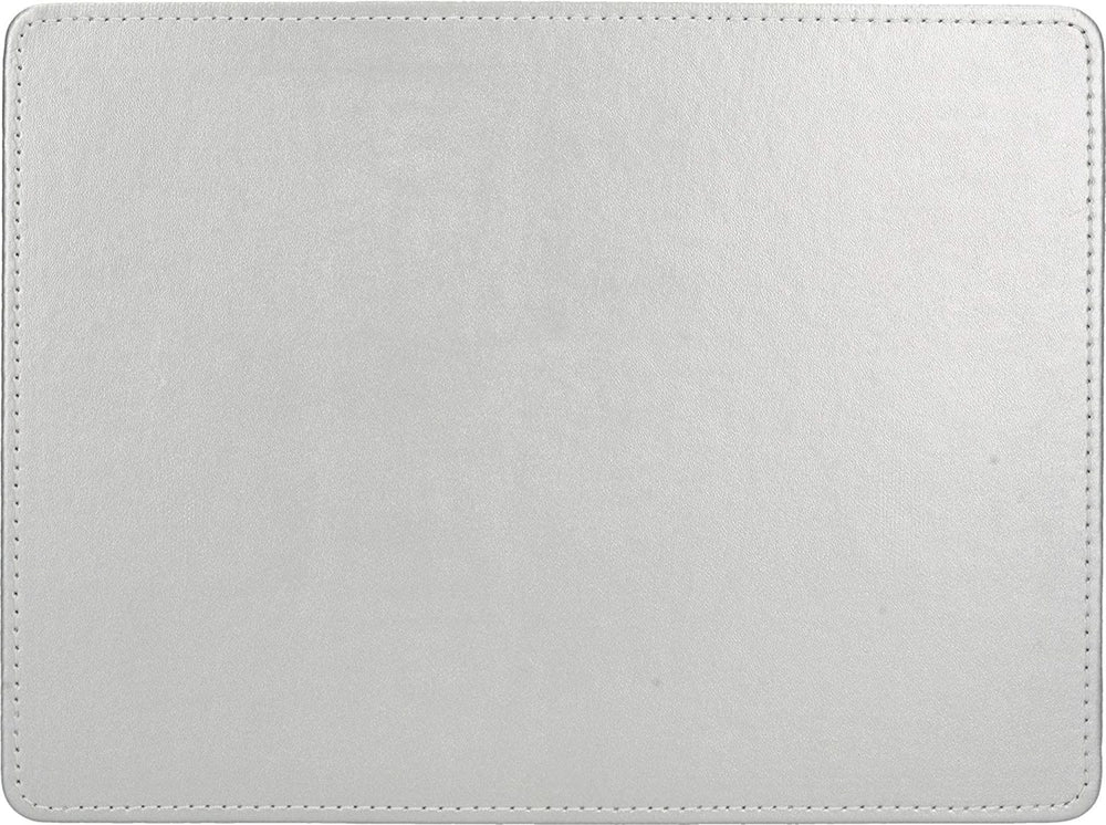 Creative Tops Naturals Premium Pack Of 4 Stitched Edge Faux Leather Placemats Metalic Silver