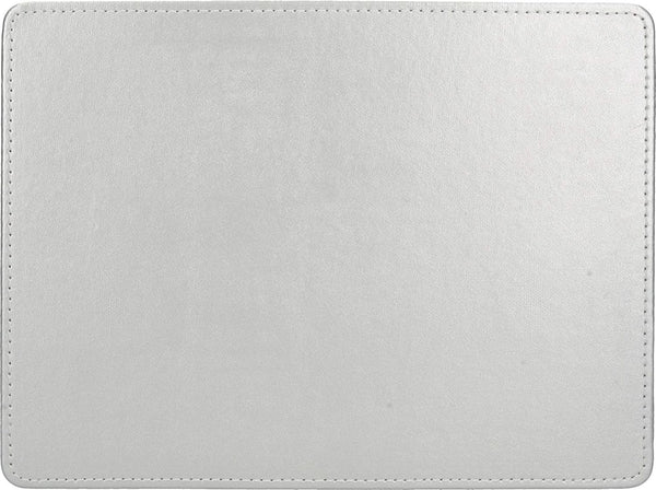 Creative Tops Naturals Premium Pack Of 4 Stitched Edge Faux Leather Placemats Metalic Silver image 3