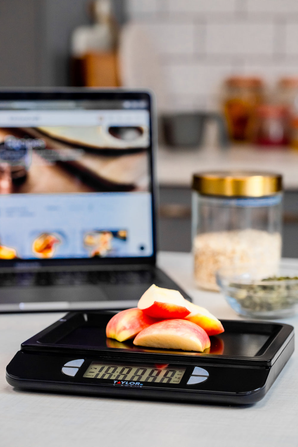 Taylor Pro Accurate USB-Rechargeable Kitchen Scales with Tare Function in Gift Box, Stainless Steel