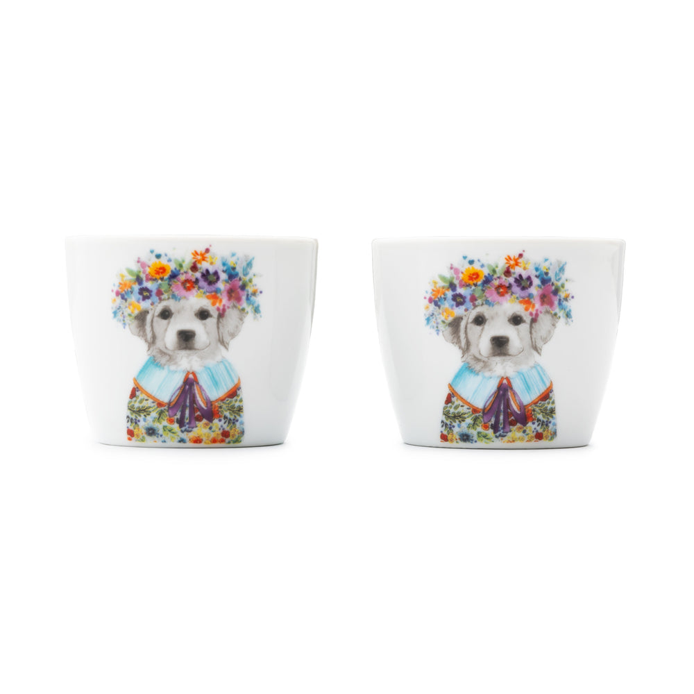 Mikasa Tipperleyhill Porcelain Puppy Egg Cups Set of 2, Dia 5 x Height 4CM image 1