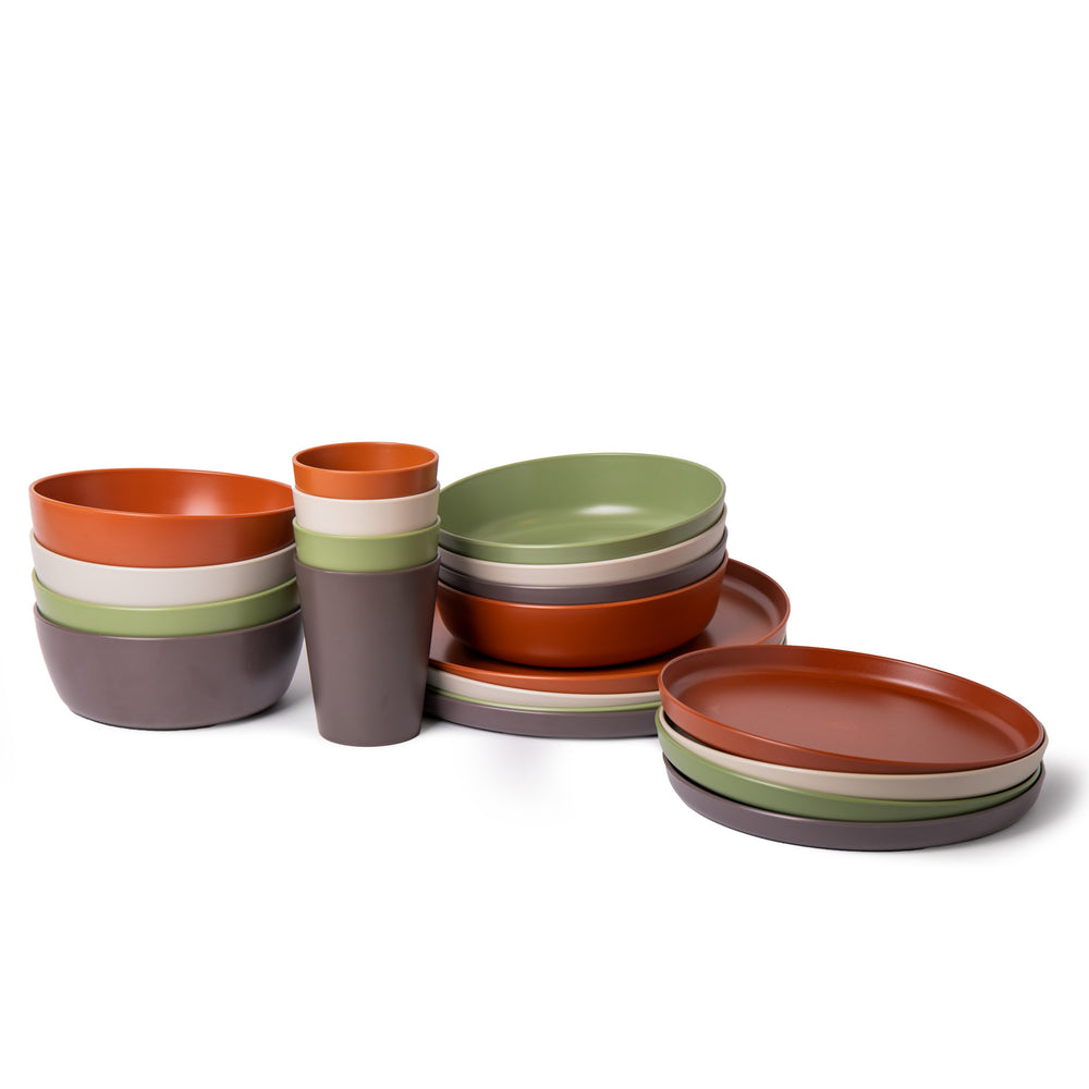 Mikasa 20pc Outdoor Dining Set with 4x Tumblers, 4x Bowls, 4x Shallow Bowls, 4x Dinner Plates and 4x Side Plates, Multicolour image 1