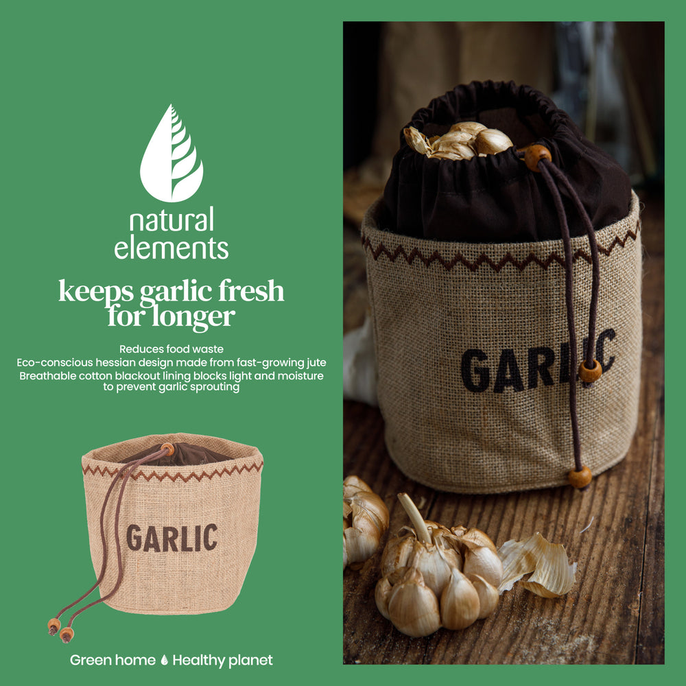 Natural Elements Hessian Garlic Storage Bag