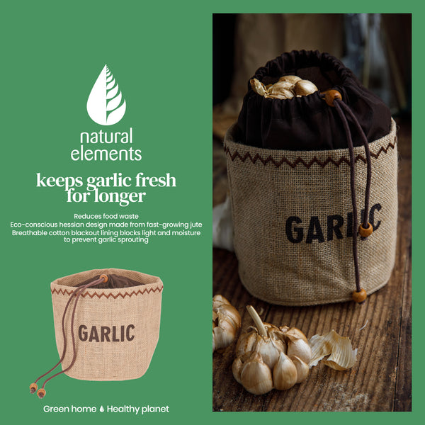 Natural Elements Hessian Garlic Storage Bag image 9