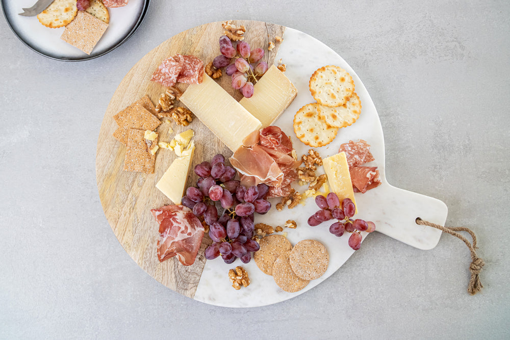 MasterClass Gourmet Prep & Serve Wood & Marble Paddle Board