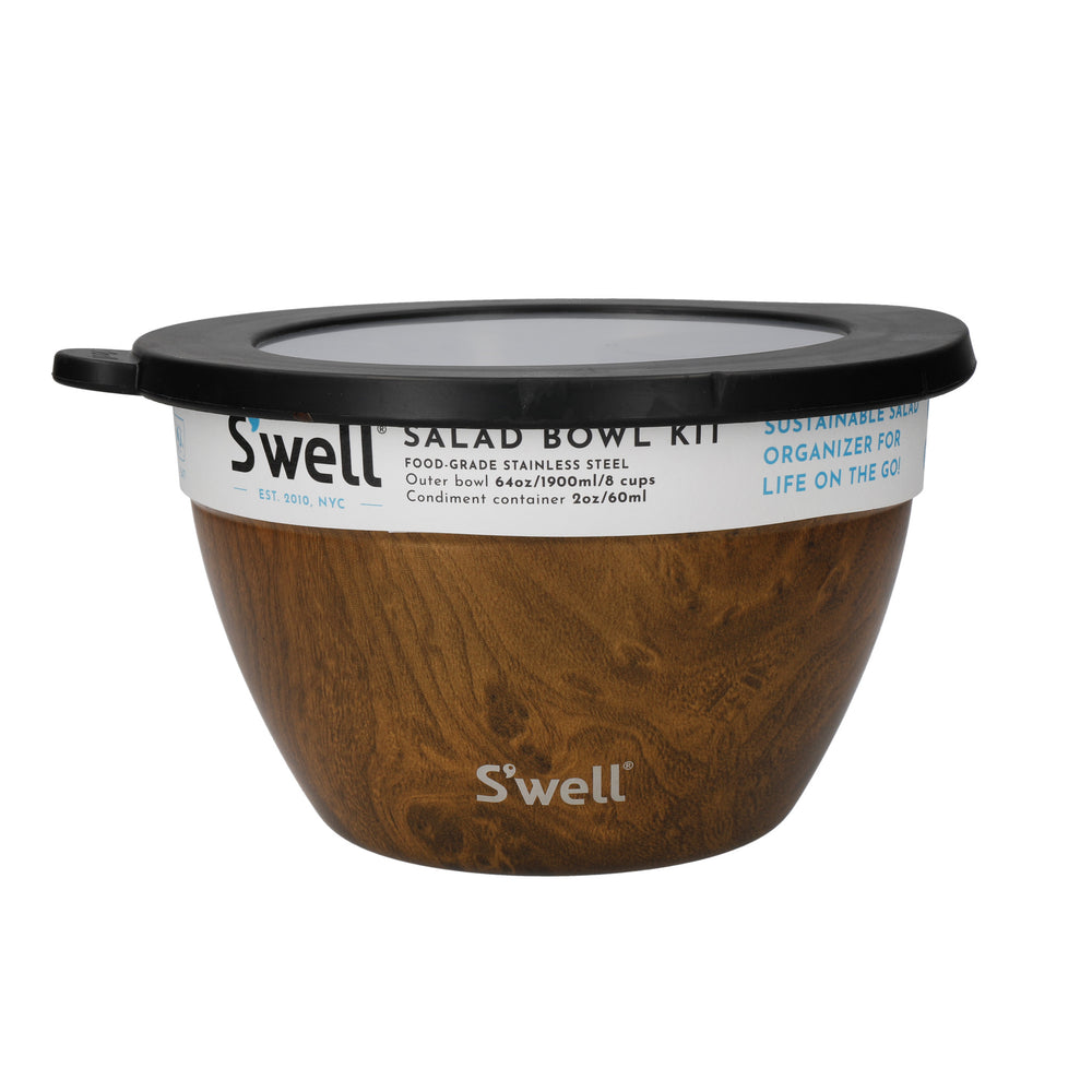 S'well Teakwood Salad Bowl Kit, 1.9L