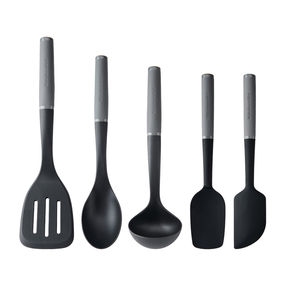 KitchenAid 5pc Soft Grip Kitchen Tool Set in Charcoal Grey image 1