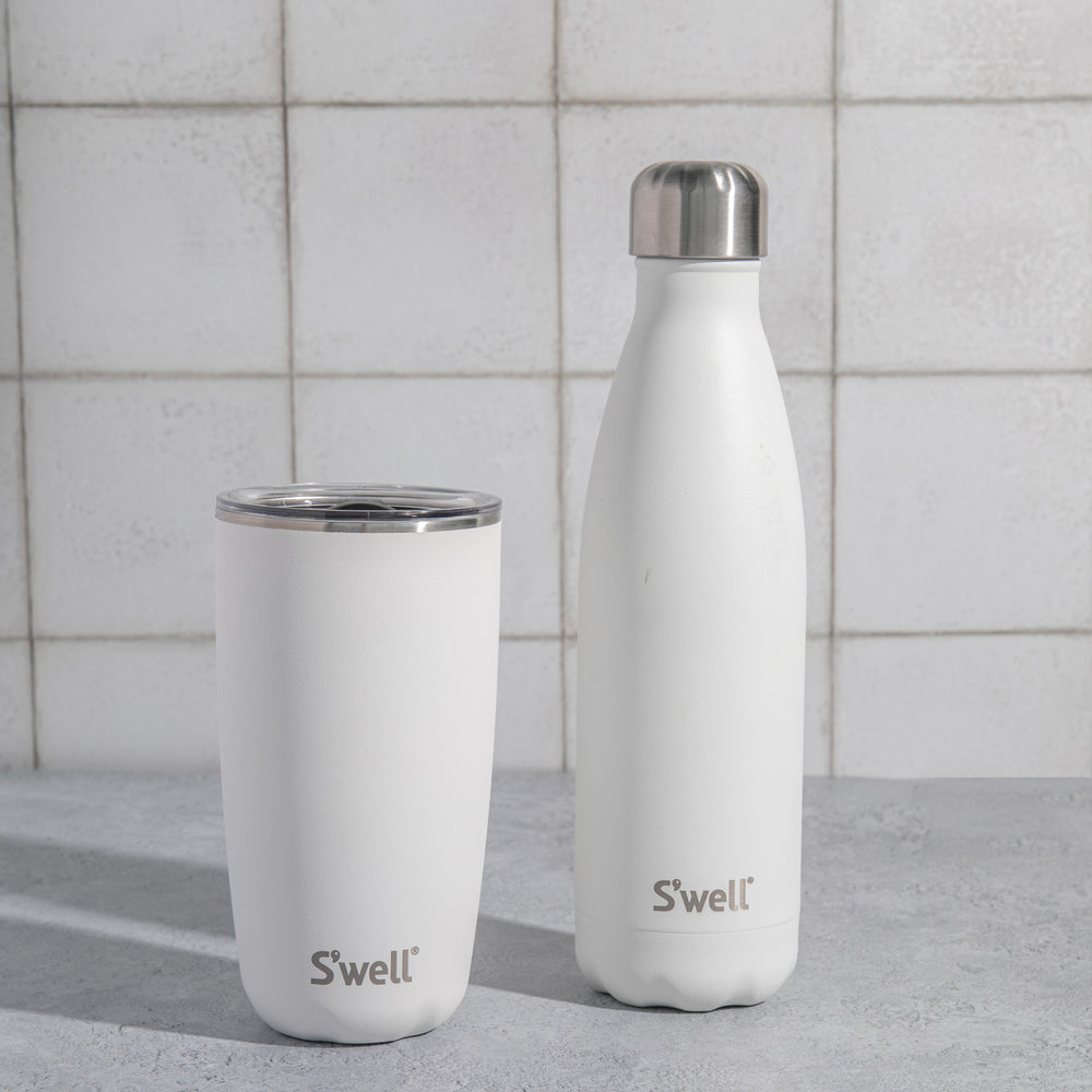 S'well 2pc Travel Cup and Bottle Set with Stainless Steel Water Bottle, 500ml and Drinks Tumbler, 530ml, Moonstone