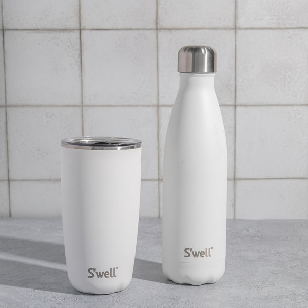 S'well 2pc Travel Cup and Bottle Set with Stainless Steel Water Bottle, 500ml and Drinks Tumbler, 530ml, Moonstone image 2