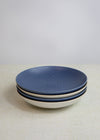 KitchenCraft Set of 4 Pasta Bowls in Gift Box, Lead-Free Glazed Stoneware - Embossed Blue / Cream image 5