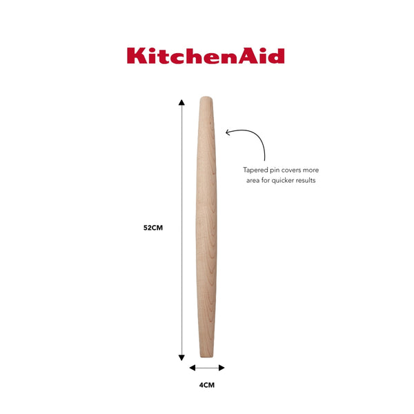 KitchenAid Maple Wood Tapered Rolling Pin image 6