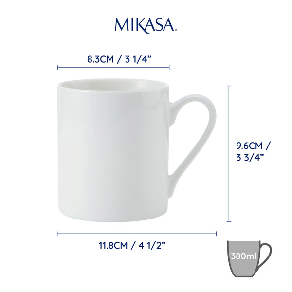Mikasa Egret China Mugs, Set of 4, 380ml, White image 8