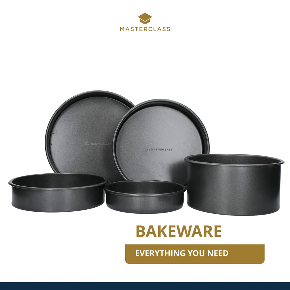 MasterClass Non-Stick Round Loose Base Deep Cake Pan, 18cm
