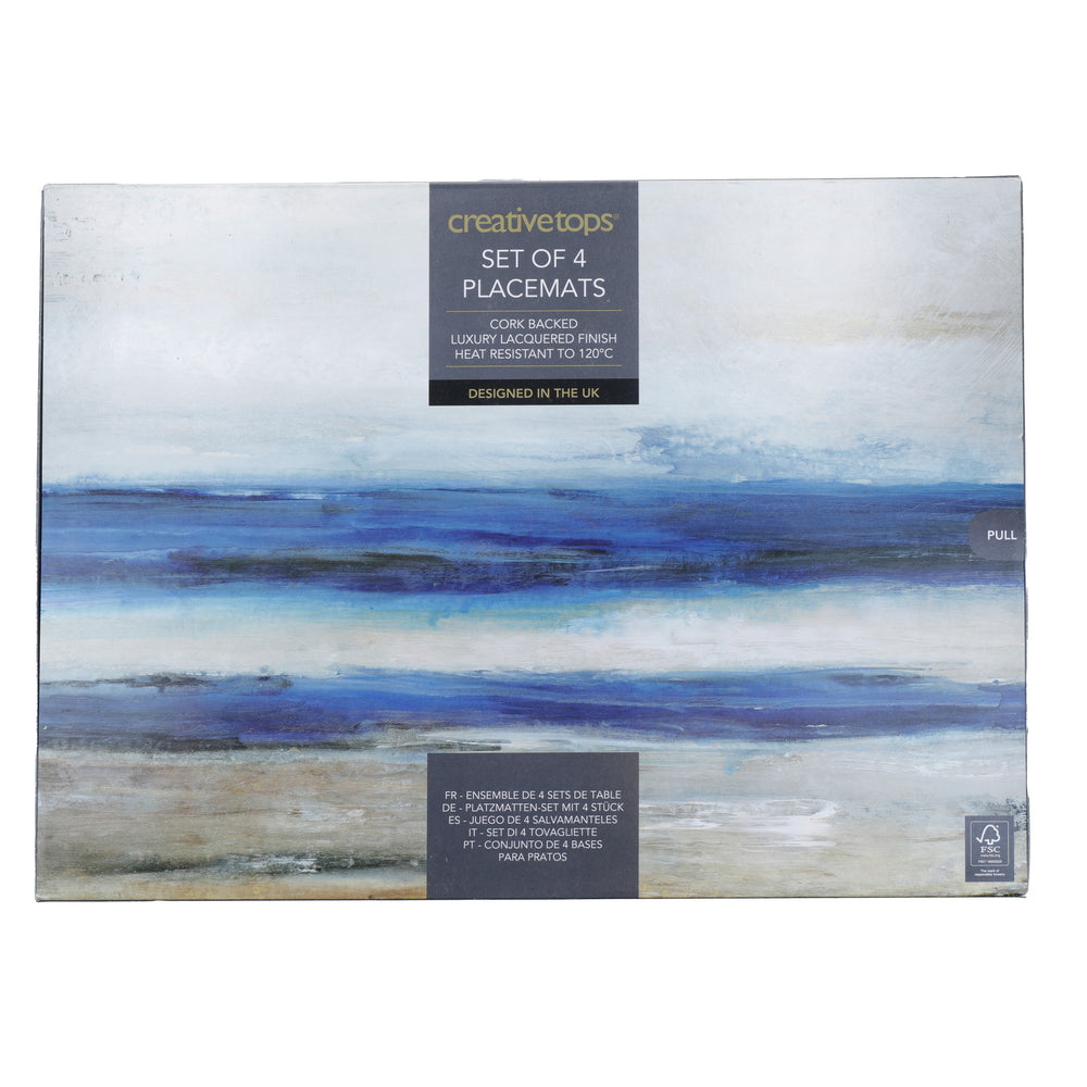Creative Tops Blue Abstract Pack Of 4 Large Premium Placemats