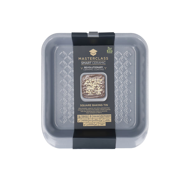 MasterClass Smart Ceramic Square Baking Tin with Robust Non-Stick Coating, Carbon Steel, Grey, 23cm image 4