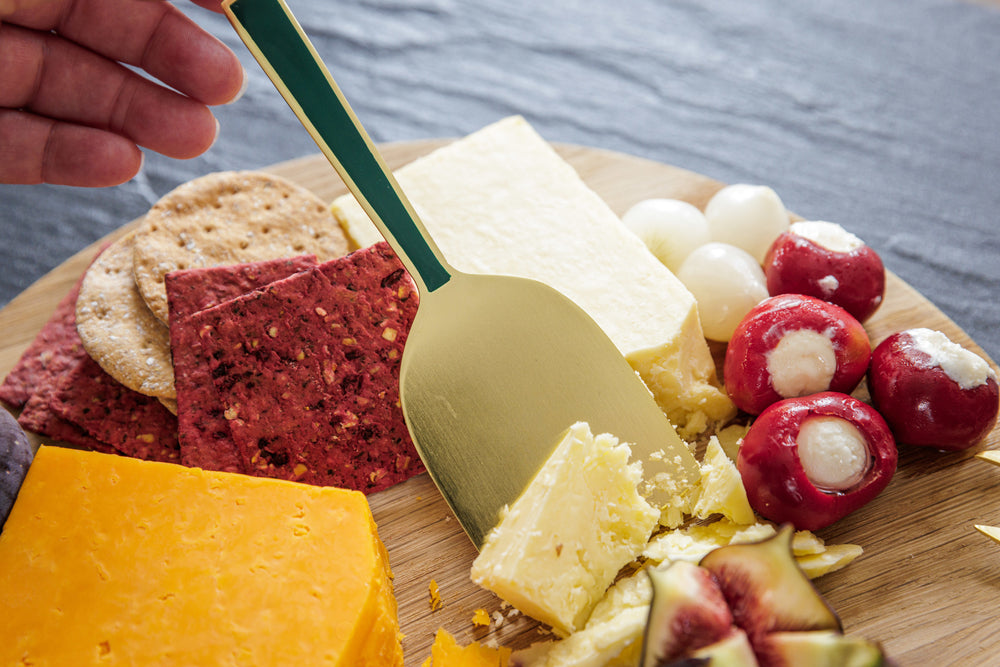 Artesà Cheese Knife Set - Green and Gold, 3 Pieces