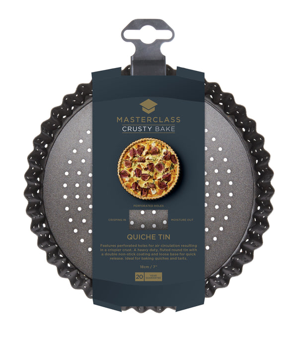 MasterClass Crusty Bake Non-stick Fluted Round Quiche Tin, 18cm image 4