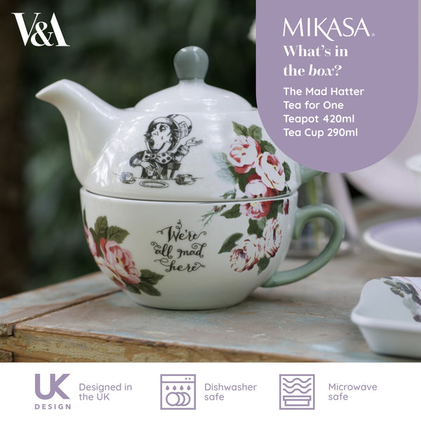 Mikasa and the V&A Alice In Wonderland Bone China 'Tea for One' Teapot and Cup Set image 9