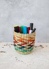 KitchenCraft Seagrass Plant Basket, Rainbow Striped Design image 2