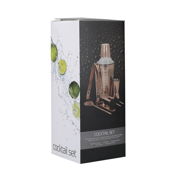 BarCraft 7-Piece Copper Cocktail Shaker Set in Gift Box, Stainless Steel image 4