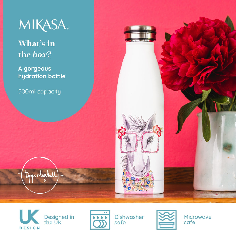 Mikasa Tipperleyhill Horse Double-Walled Stainless Steel Water Bottle, 500ml