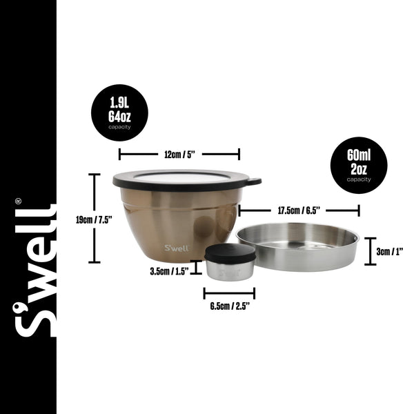Buy S'well Gold Travel Salad Bowl Kit 1.9L from the Next UK online