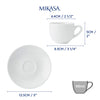 Mikasa Chalk Set of 2 Porcelain Espresso Cups and Saucers, 90ml, White image 8