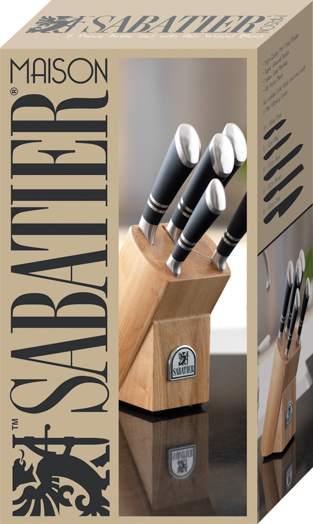 Sabatier Maison Ashwood 5 Piece Knife Block