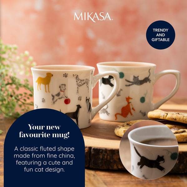Mikasa Fine China Cat Print Fluted Mug, 250ML image 10
