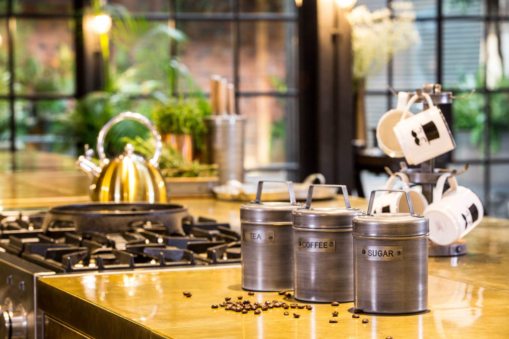 Industrial Kitchen Vintage-Style Metal Coffee Canister