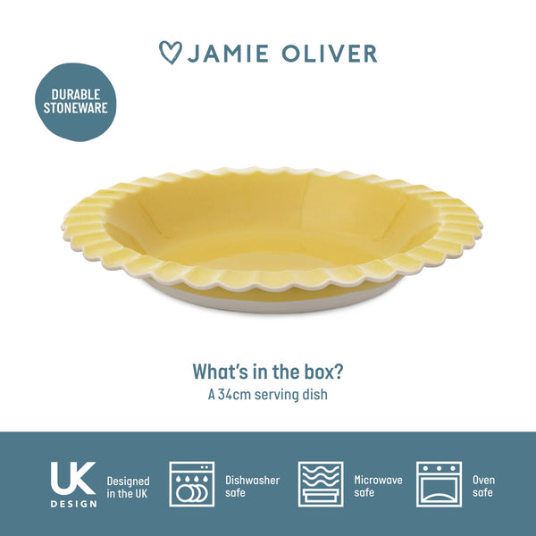 Jamie Oliver Big Love Super Server, Stoneware, Yellow, 34 x 5cm image 6