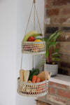 Natural Elements 2-Tier Natural Seagrass Hanging Planter image 6