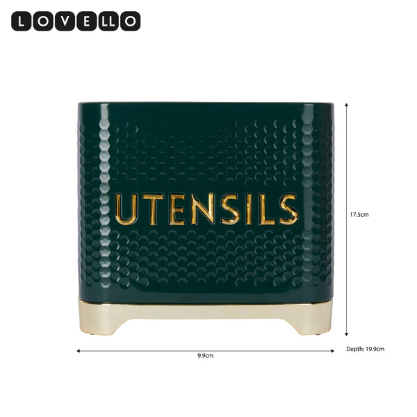 KitchenCraft Lovello Textured Green Utensil Holder image 7