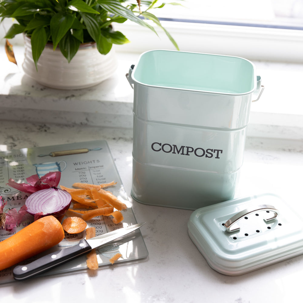 Living Nostalgia Vintage Blue Compost Bin