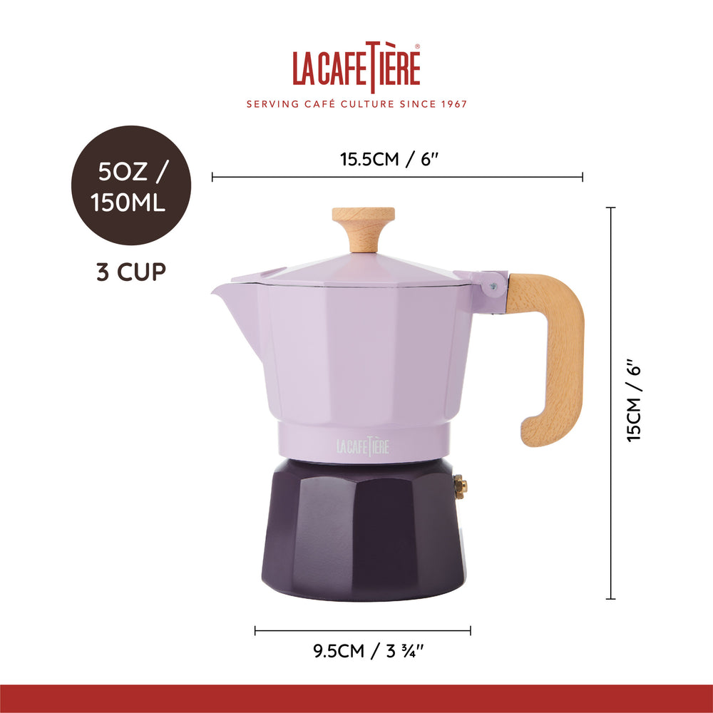 La Cafetière Espresso Pot 3 Cup, Purple
