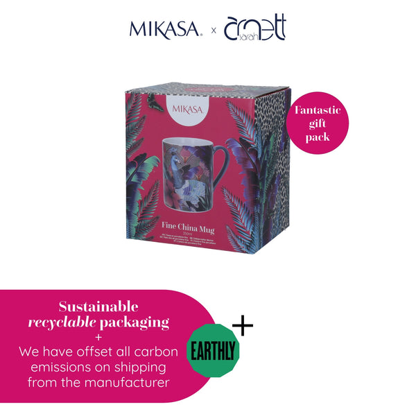 Mikasa x Sarah Arnett Porcelain Mug with Peacock Print, 350ml image 12