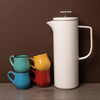 5pc French Press Coffee Set with Vienna 8-Cup White French Press Coffee Maker and 4 Mysa Ceramic Espresso Cups image 2