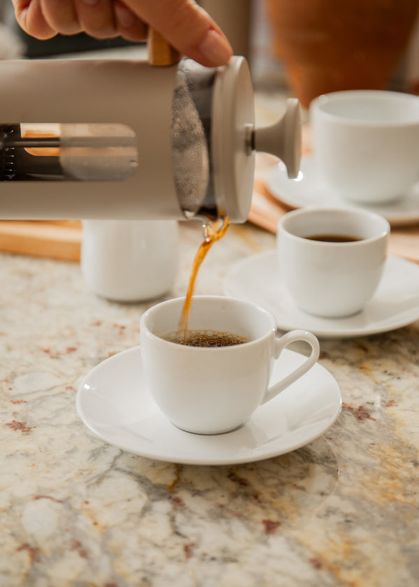 Mikasa Chalk Set of 2 Porcelain Espresso Cups and Saucers, 90ml, White image 5