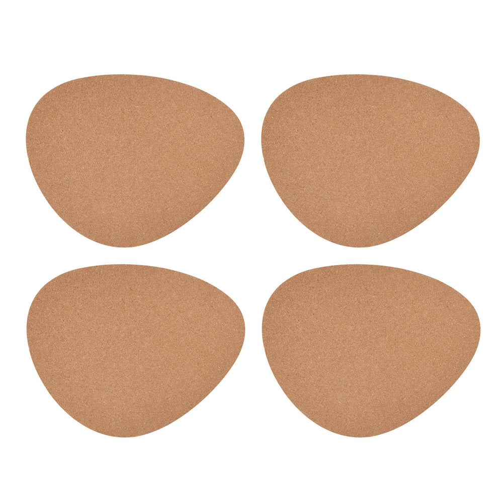 Mikasa Pebble-Shaped Cork Placemats, Set of 4, Natural, 38 x 30cm image 1