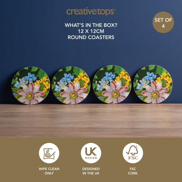 Creative Tops Tropical Floral 4 Round Coasters, 12 x 12 x 2CM image 8