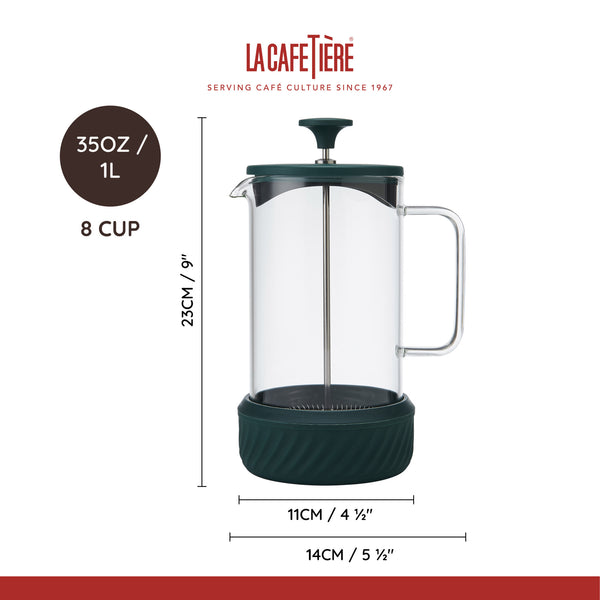 La Cafetière Zero 8 Cup Cafetiere Green, Coffee No Mess French Press image 8