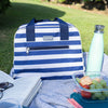 KitchenCraft Lulworth 11.5 Litre Blue Stripe Holdall Style Cool Bag image 5