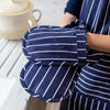KitchenCraft Blue Butcher's Stripe Double Oven Glove