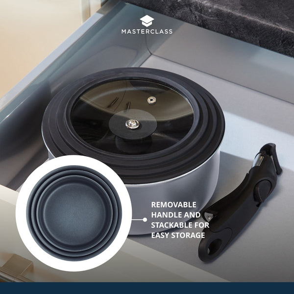 MasterClass Smart Space Set of Three Stacking Induction-Safe Non-Stick Pans image 10